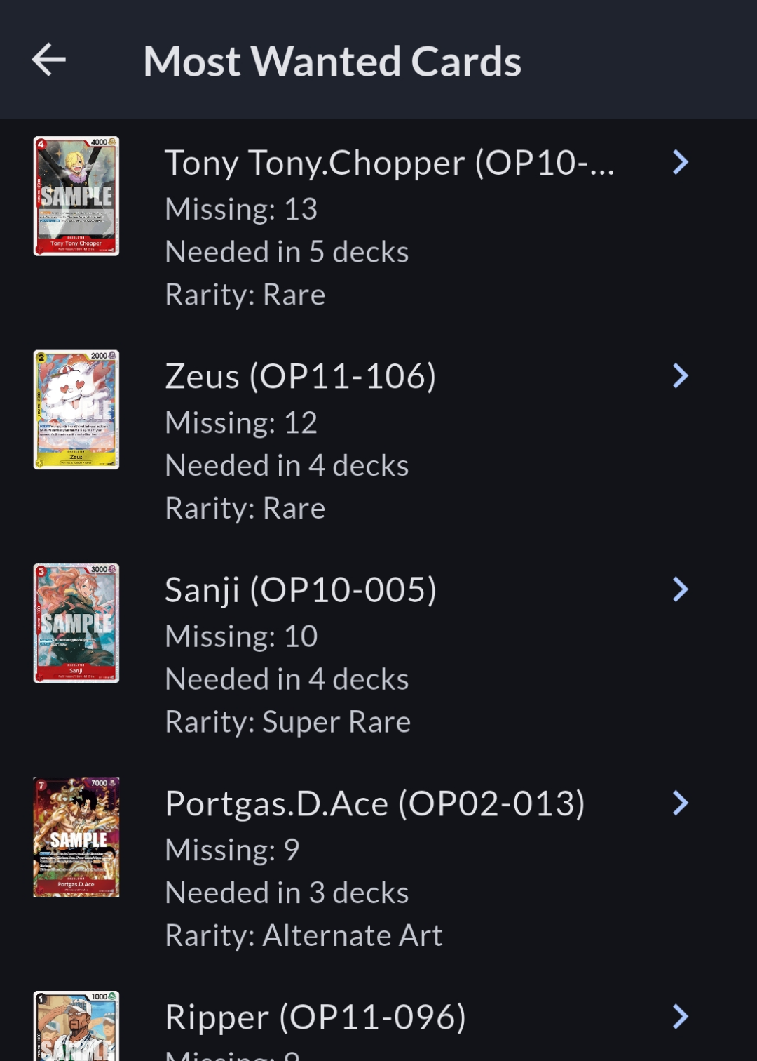 Auto-Generated Want Lists