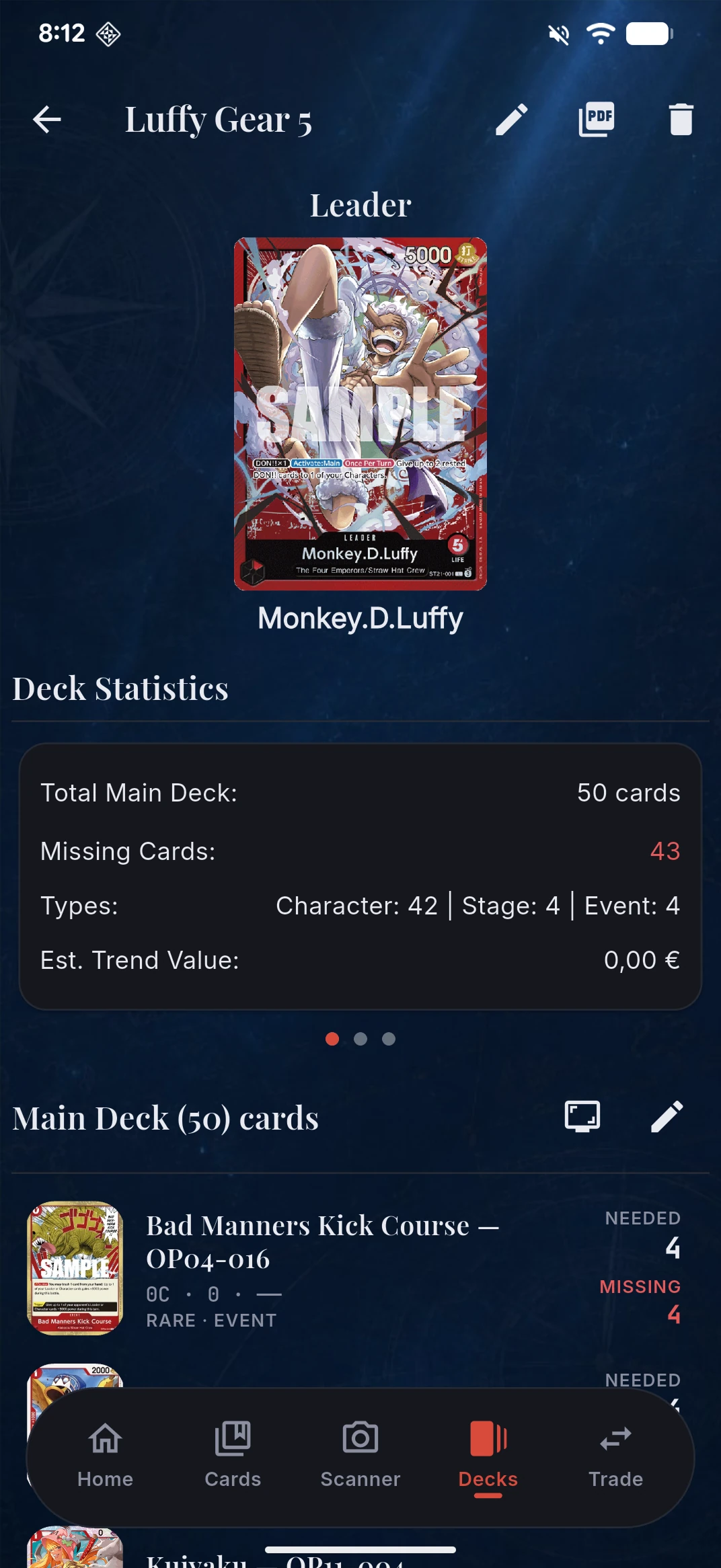 Decklist breakdown — One Piece