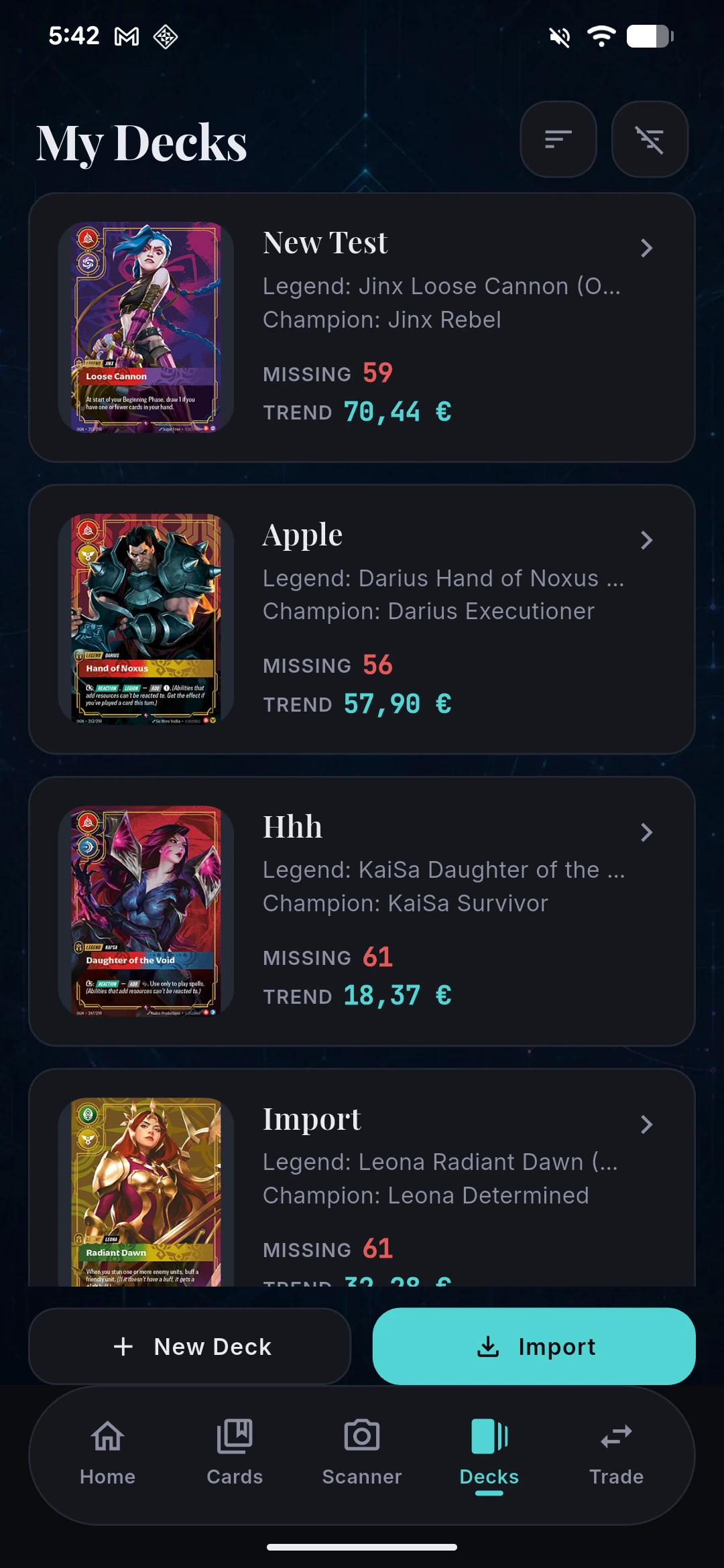 Decklist imported — One Piece