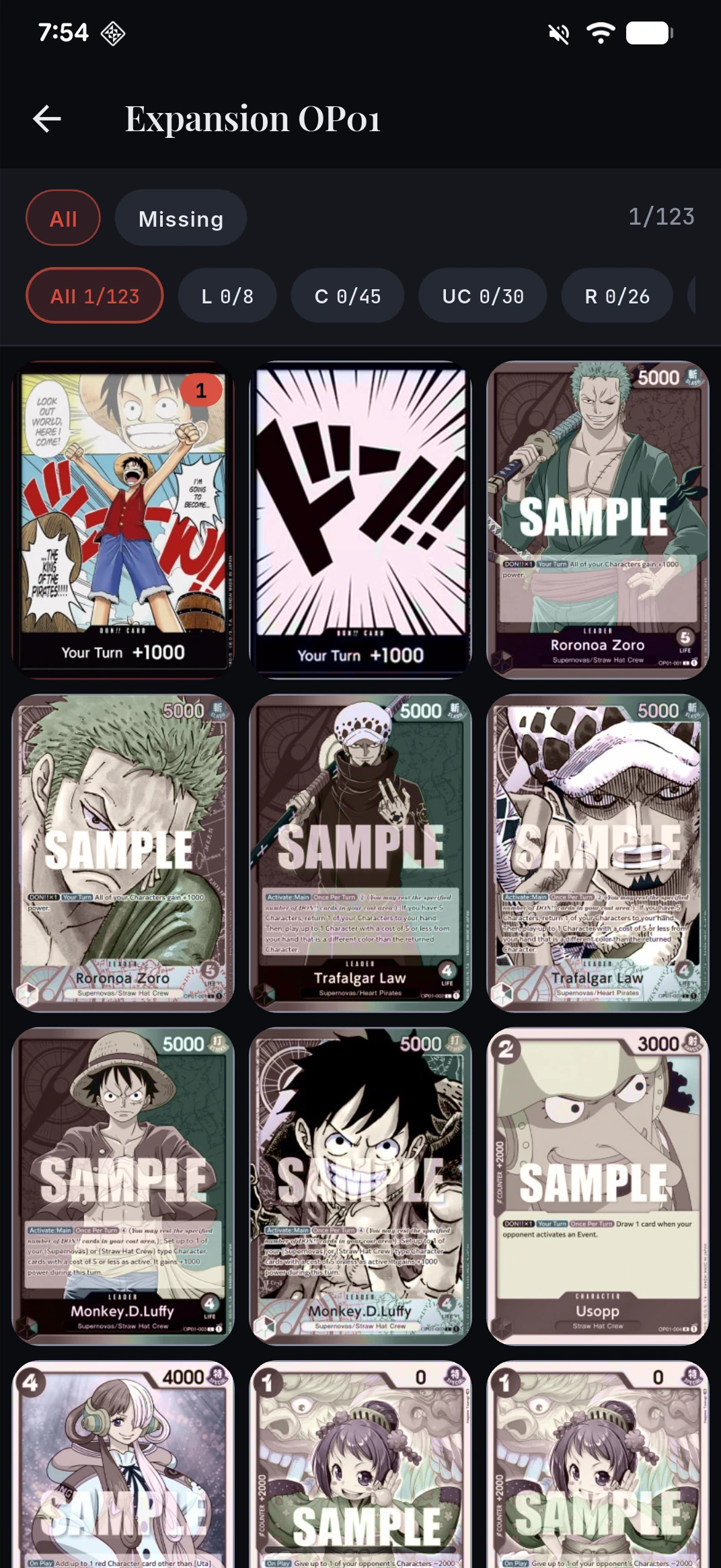 Collection analytics — One Piece