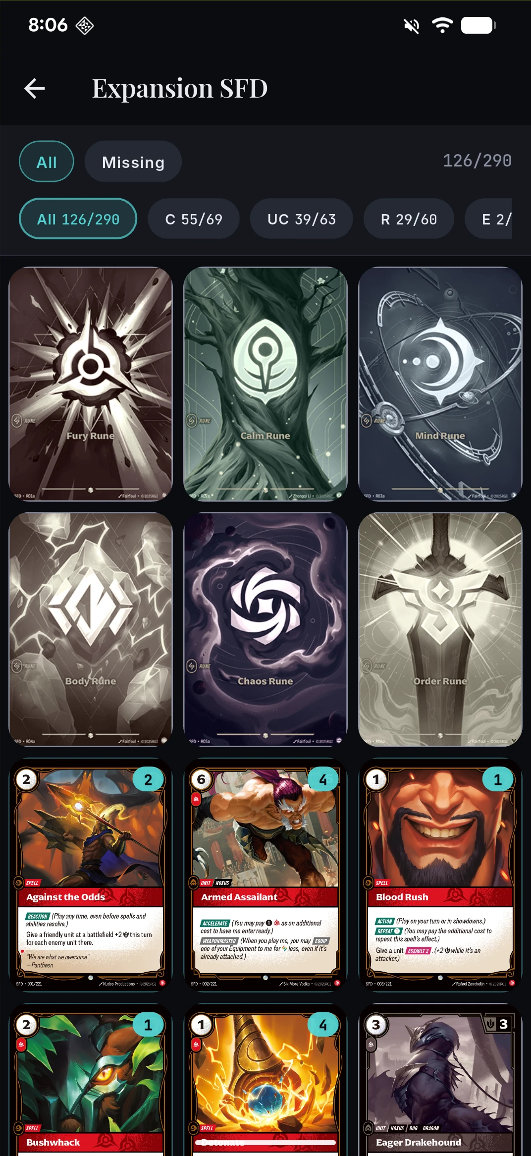 Collection analytics — Riftbound