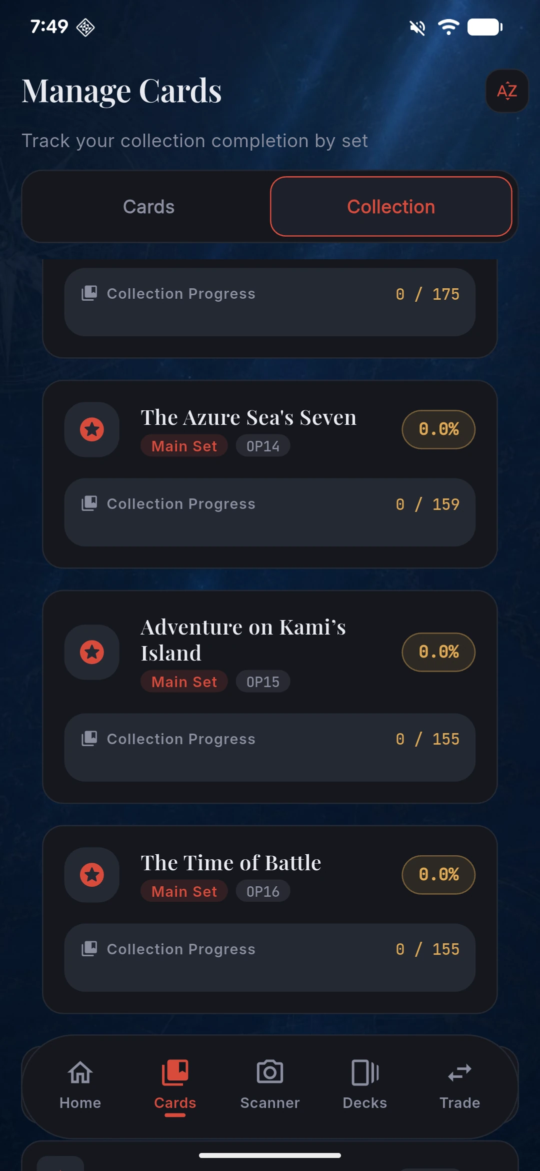 Set completion — One Piece